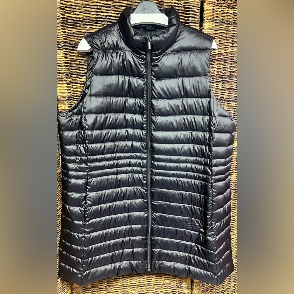 Lands' End Black Quilted Packable Puffer Vest-1X (16W/18W)